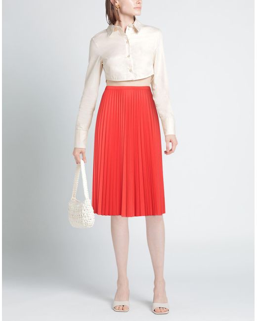 Red midi cheap skirt