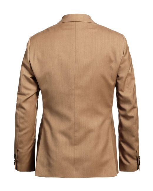 Lardini Brown Camel Blazer Wool, Polyester, Lyocell for men