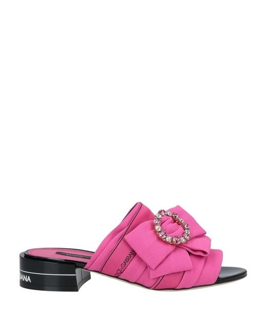 Dolce & Gabbana Pink Black Crystal Slides Sandals Shoes