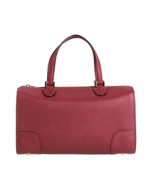 Valextra Red Babila Small -- Burgundy Handbag Calfskin