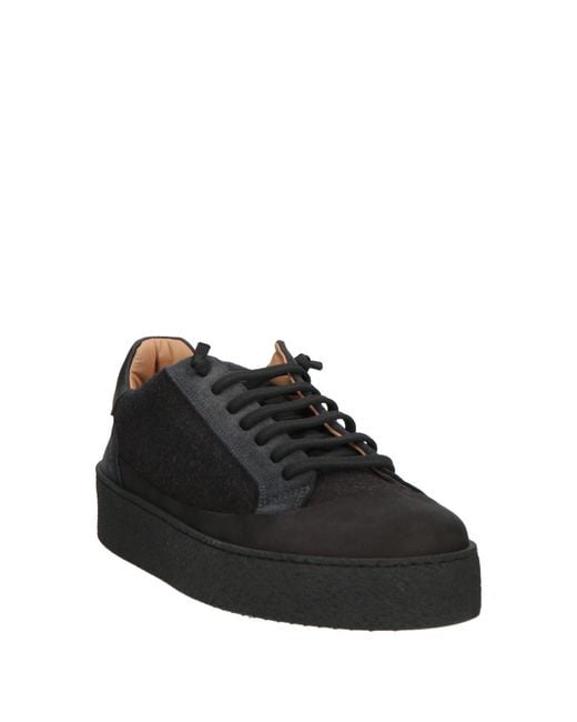 Fabiano Ricci Black Sneakers Leather, Textile Fibers for men