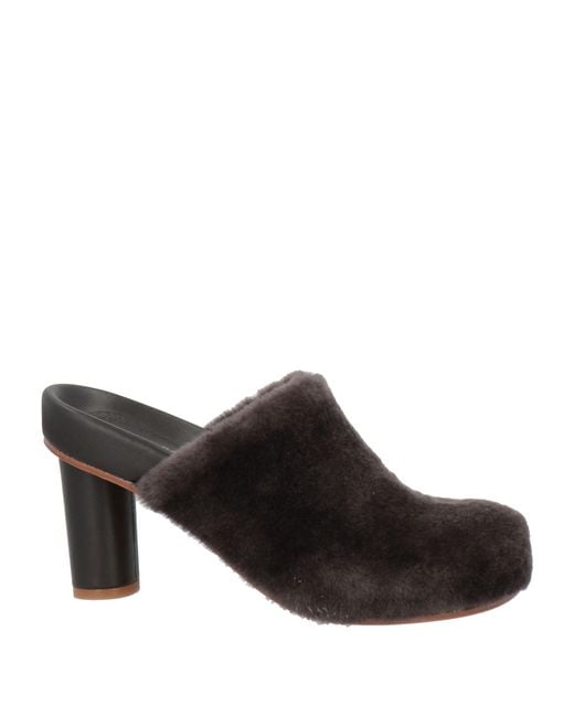 Paloma Barceló Black Ariel Dark Mules & Clogs Shearling