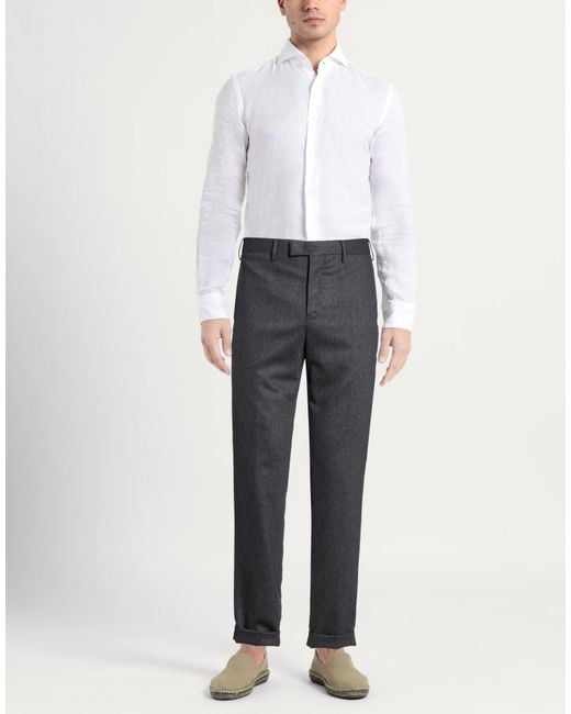 PT Torino Gray Pants Wool, Elastane for men