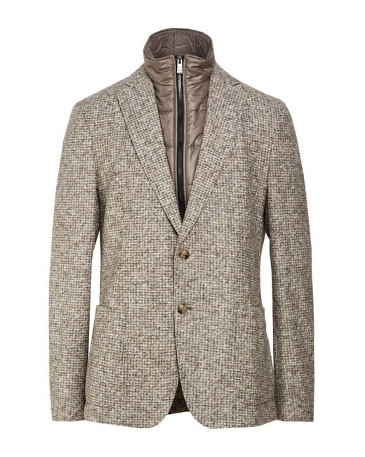 Boss Gray Taupe Jacket Cotton, Virgin Wool, Polyester for men
