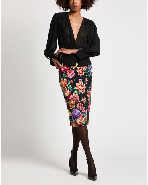 Dolce & Gabbana Black Midi Skirt Viscose, Elastane