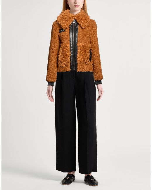 Patrizia Pepe Brown Shearling & Teddy