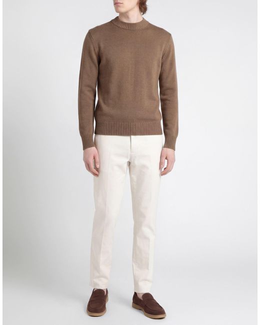 Cooperativa Pescatori Posillipo Brown Khaki Sweater Merino Wool, Acrylic for men