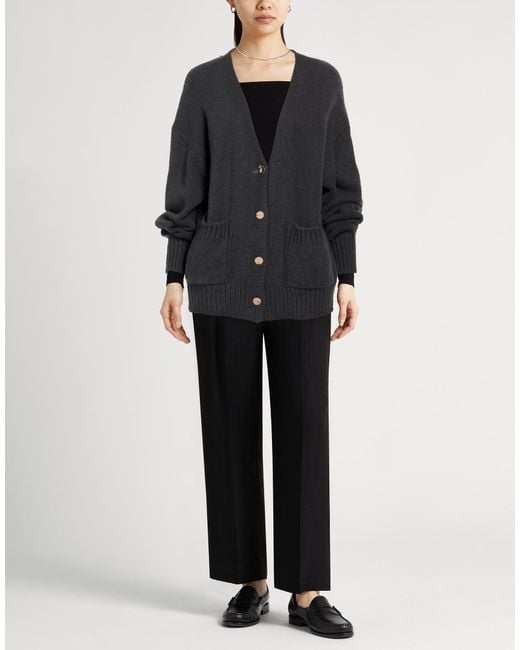 Alysi Black Chocolat Cardigan Merino Wool, Cashmere