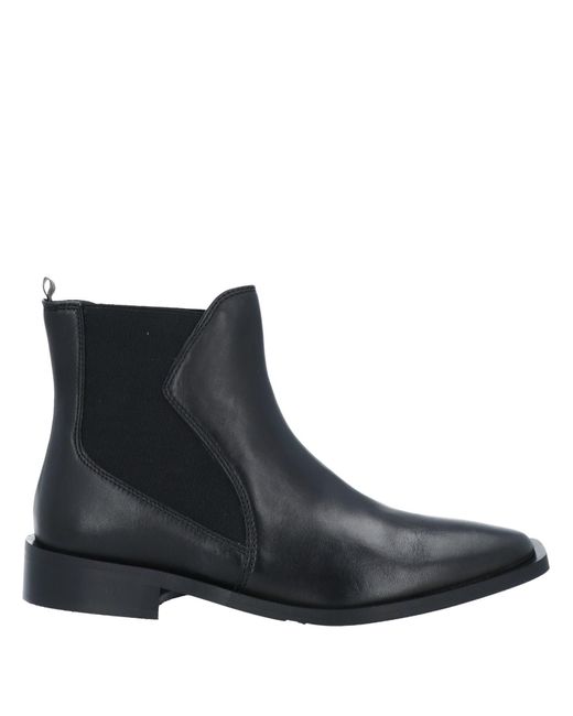 Tosca Blu Black Ankle Boots Soft Leather, Elastic Fibres