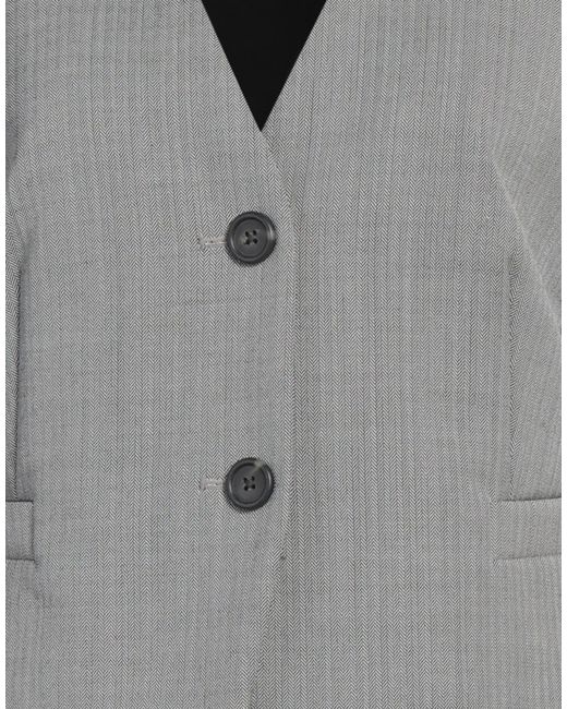 Helmut Lang Gray Tailored Vest Wool, Polyester, Elastane