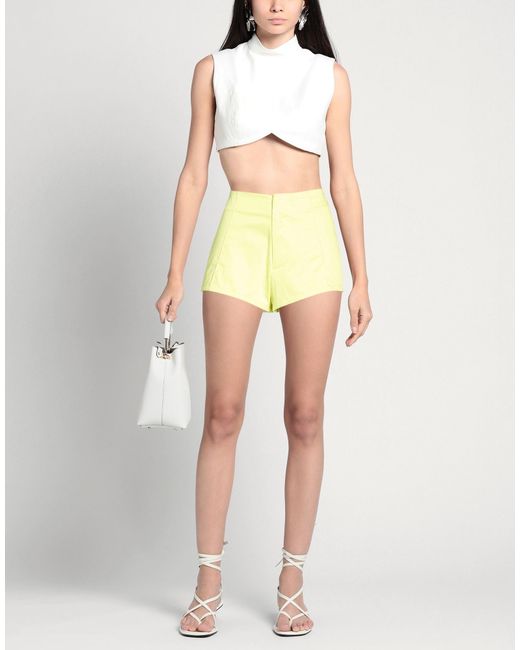 Gaelle Paris Yellow Shorts & Bermuda Shorts Cotton, Elastane