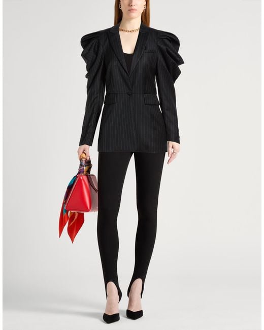 MCM Black Blazer Wool, Silk, Elastane, Polyester