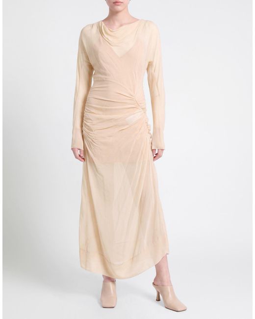 Semicouture Natural Blush Maxi Dress Acetate, Silk