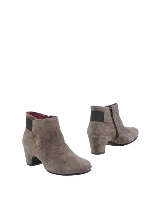 Melluso Gray Ankle Boots Soft Leather