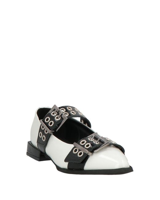 Divine Follie White Ballet Flats Leather