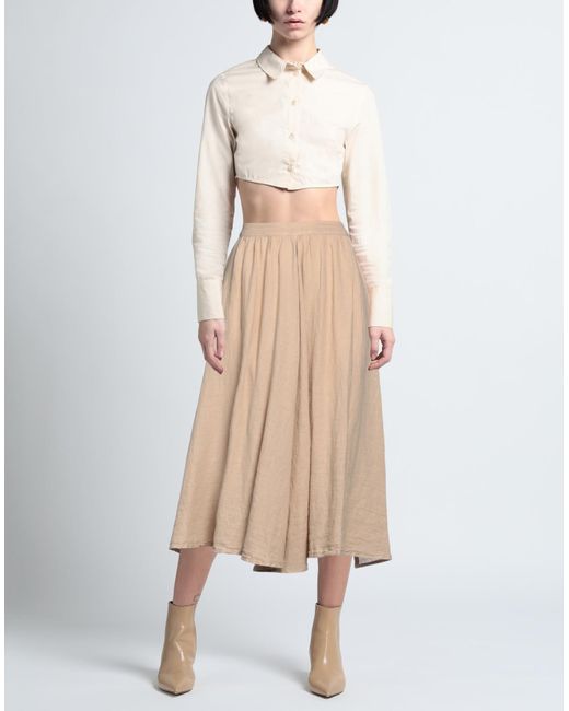 120% Lino Natural Midi Skirt