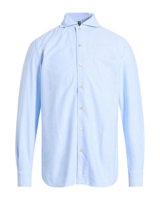 Luigi Borrelli Napoli Blue Sky Shirt Cotton for men