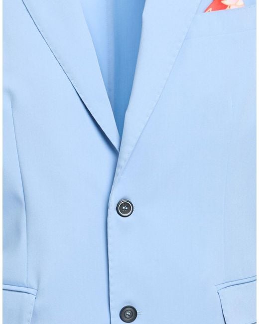Bob Blue Suit Polyester, Viscose, Elastane for men