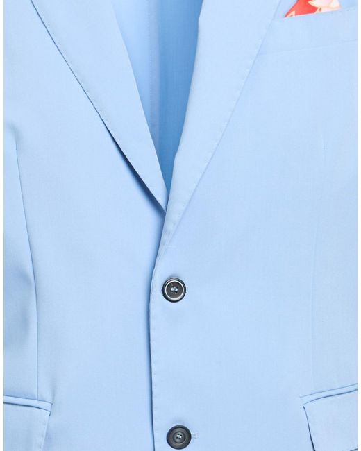 Bob Blue Suit Polyester, Viscose, Elastane for men