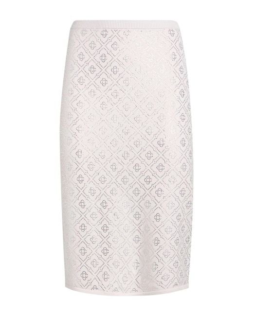 Casablanca White Midi Skirt