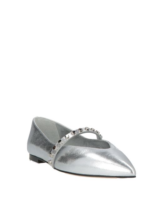 McQueen White Ballet Flats Leather