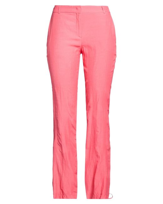 Blugirl Blumarine Pink Coral Pants Viscose, Linen