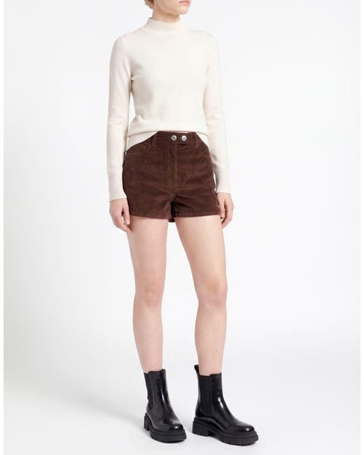 Pinko Brown Chocolate Shorts & Bermuda Shorts Cotton, Modal, Elastane