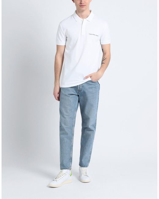 Calvin Klein White Polo Shirt for men
