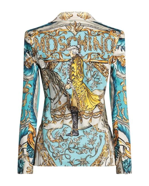 Moschino Blue Blazer Cotton, Elastane