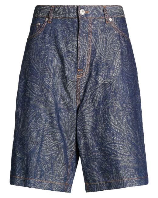 Etro Blue Denim Shorts for men