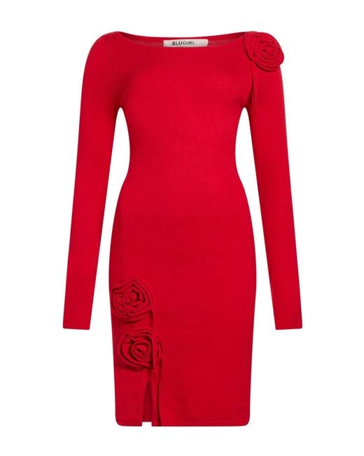 Blugirl Blumarine Red Midi Dress