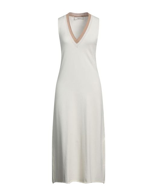 Akep White Midi Dress Ecovero Viscose, Polyester