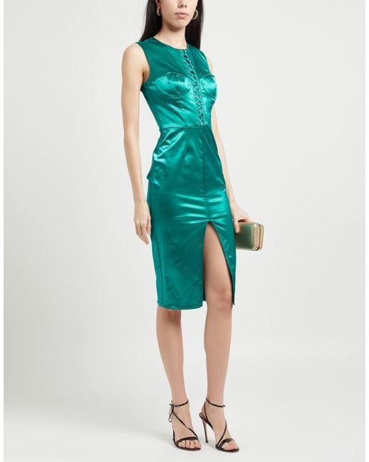 Elisabetta Franchi Green Midi Dress