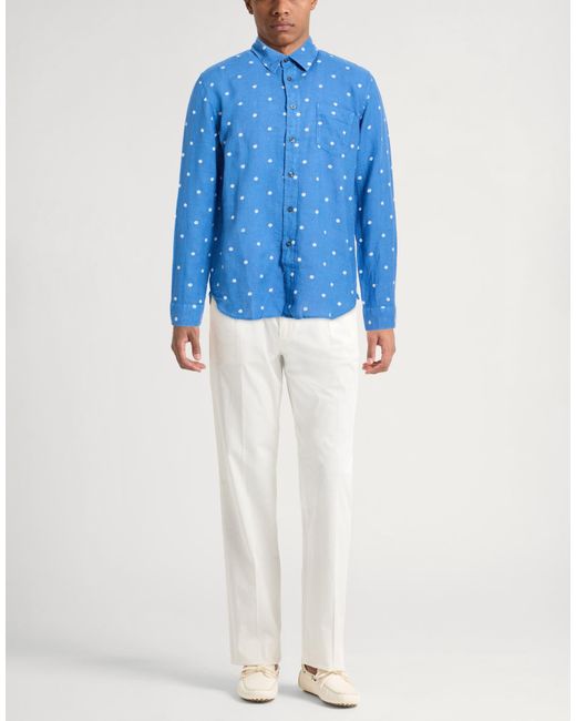 120% Lino Blue Shirt Linen for men