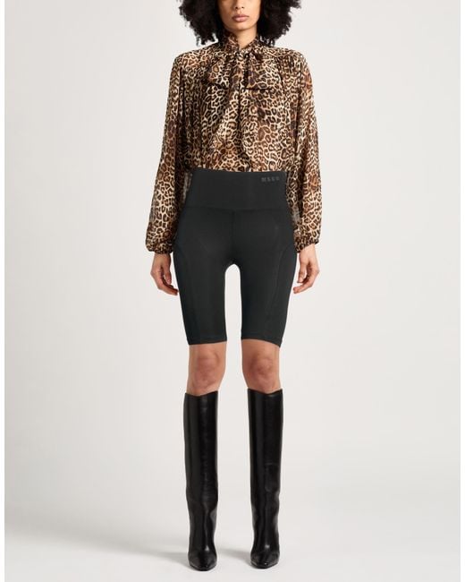 MSGM Black Shorts & Bermuda Shorts Polyamide, Elastane