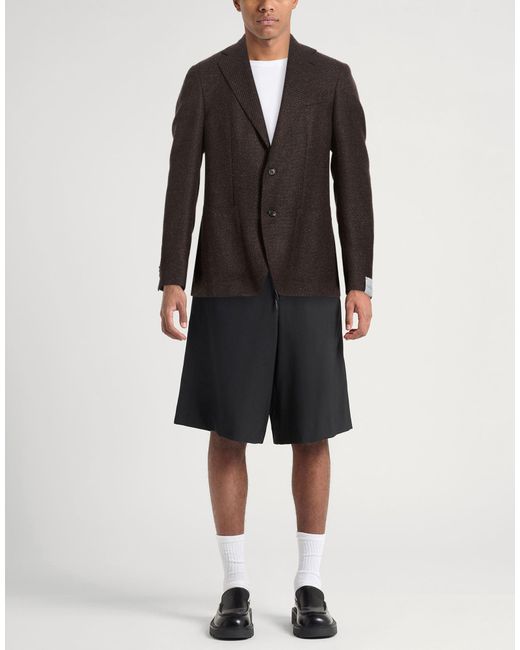 Caruso Black Dark Blazer Wool, Baby Alpaca Wool, Silk for men