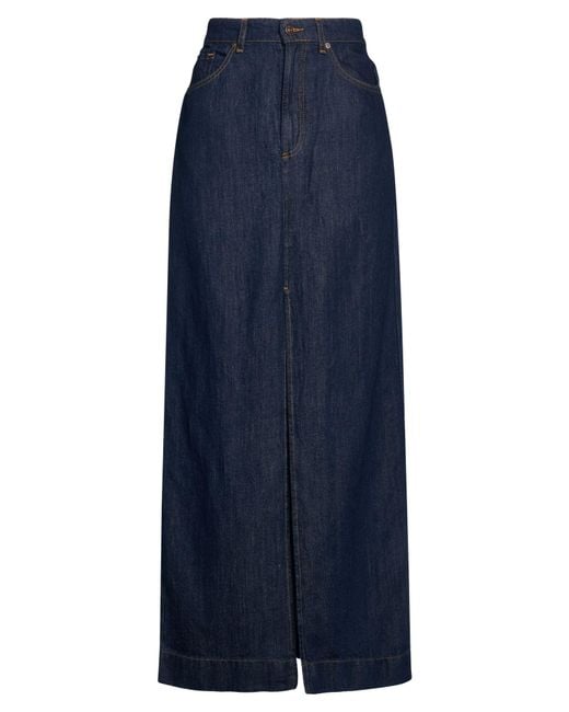 7 For All Mankind Blue Denim Skirt