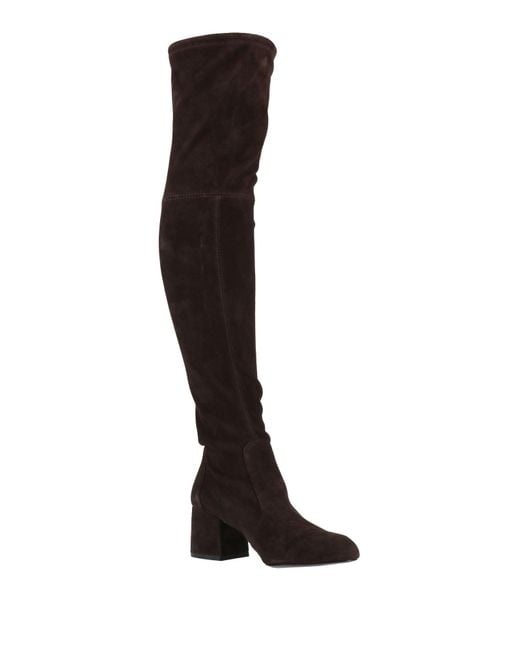 Stuart Weitzman Black Dark Boot Leather