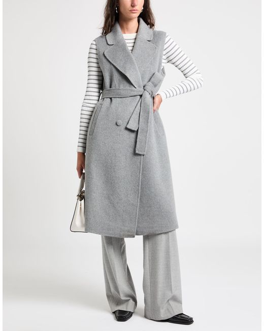 Manila Grace Gray Overcoat & Trench Coat