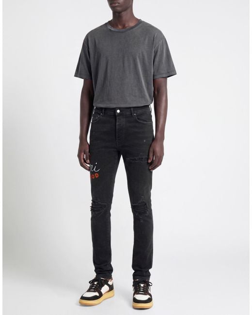 Amiri Black Jeans Cotton, Elastomultiester, Elastane for men