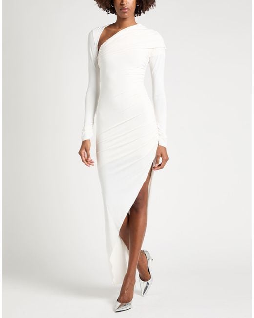 Amen White Maxi Dress Acetate, Polyamide, Elastane