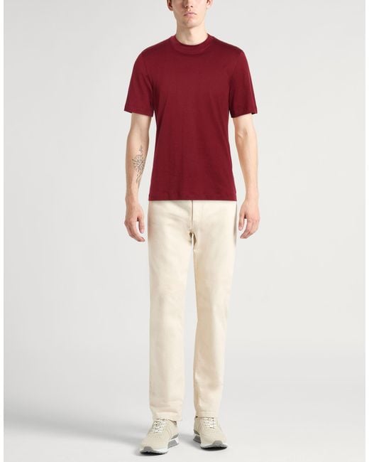 Brunello Cucinelli Red Brick T-Shirt Cotton for men