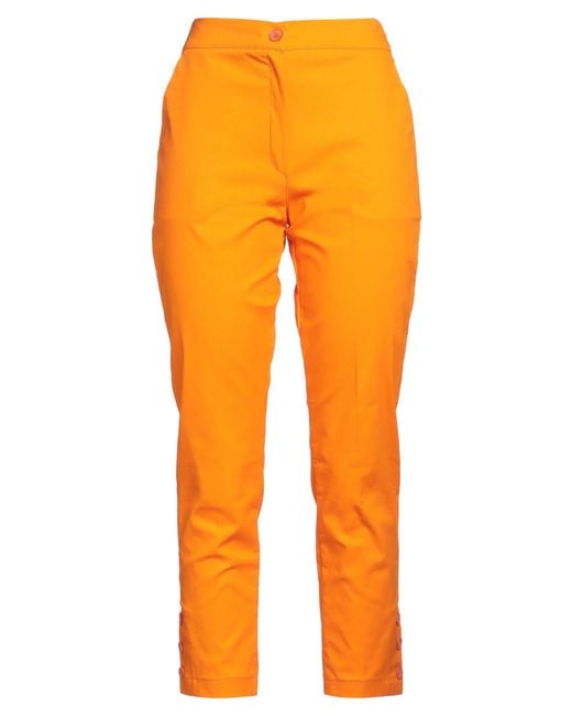 Zoe Orange Pants Polyester