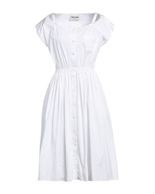 Miu Miu White Midi Dress