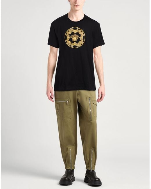 Versace Black T-Shirt Cotton, Glass, Polyester, Viscose for men