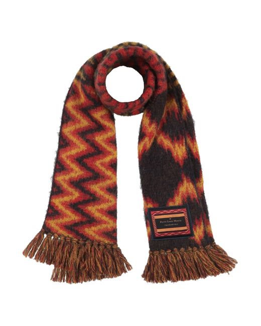 Pierre Louis Mascia Red Scarf Alpaca Wool, Mohair Wool, Wool, Polyamide for men