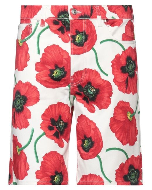 KENZO Red Denim Shorts for men