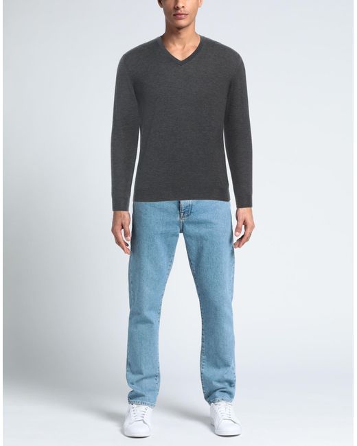 Malo Gray Steel Sweater Cashmere, Silk for men