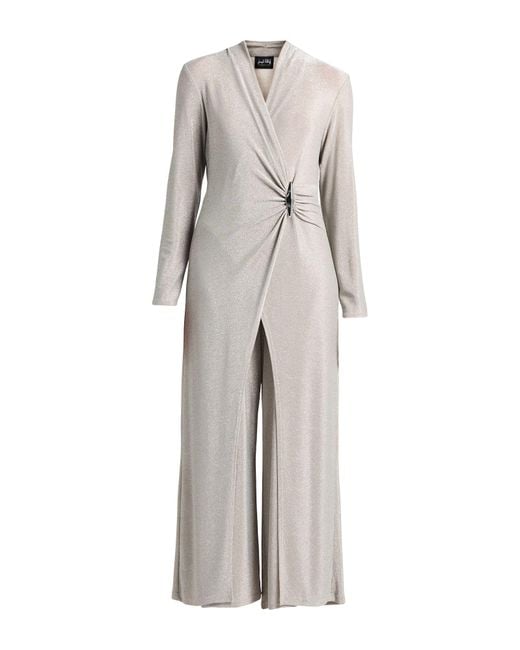 Joseph Ribkoff Gray Signature Khaki Jumpsuit Nylon, Metal, Elastane