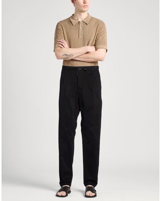 Transit Black Pants Cotton, Elastane for men